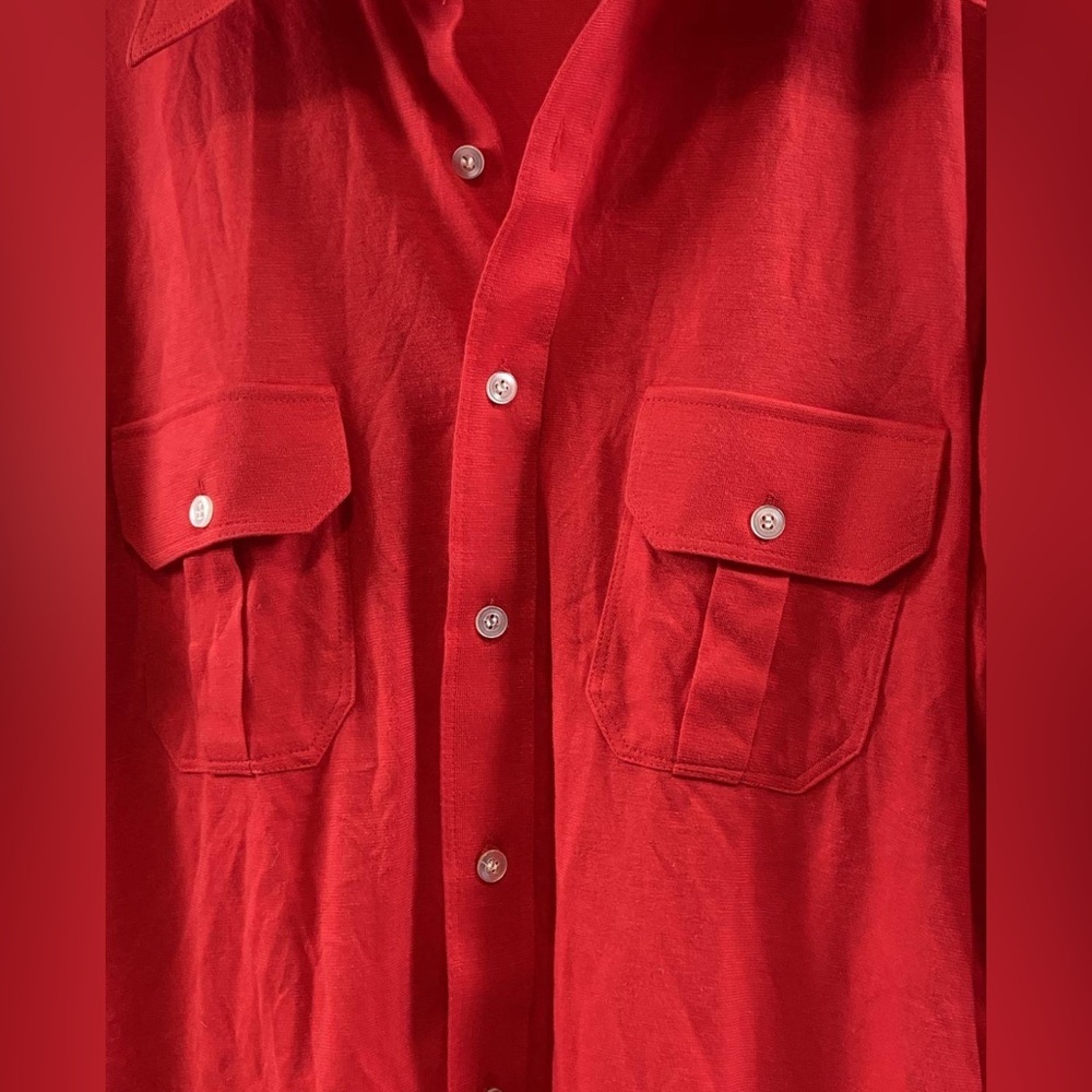 Givenchy Red Cotton-Polyester Blend Button Up Blo… - image 4